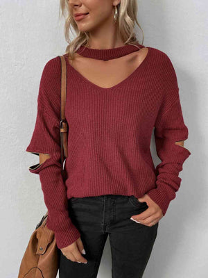 Don't Say Goodnight Cutout Zip Detail Sweater