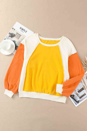 Take Me Higher Dropped Shoulder Color Block Sweatshirt