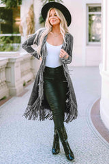 Lucky Charm Fringe Detail Long Sleeve Cardigan