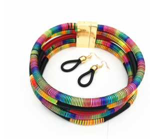 AfriKa Hand-knitted Necklace & Earring Set