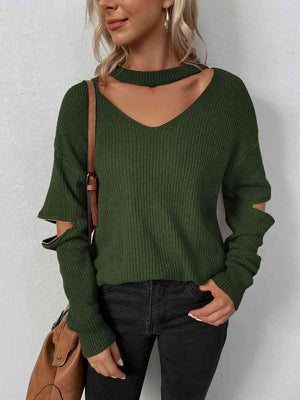 Don't Say Goodnight Cutout Zip Detail Sweater
