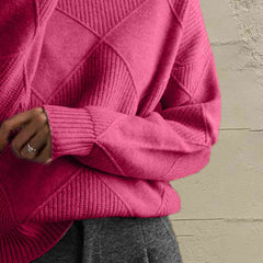 Tammy Geometric Turtleneck Long Sleeve Sweater
