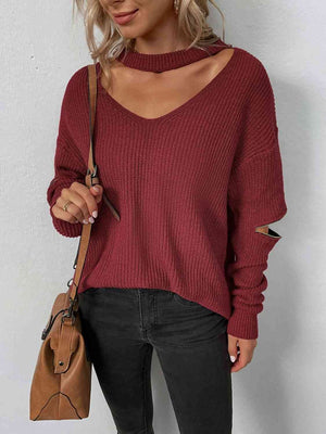Don't Say Goodnight Cutout Zip Detail Sweater