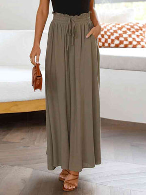 Celeste Drawstring Waist Wide Leg Pants