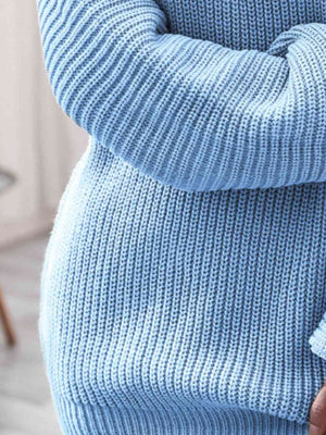 Just The Girl Rib-Knit Mini Sweater Dress