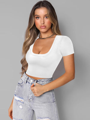 I Got You Square Neck Cropped T-Shirt