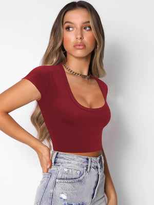 I Got You Square Neck Cropped T-Shirt