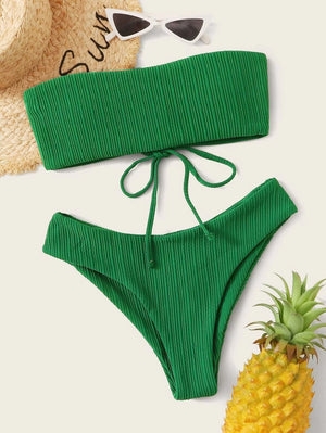 Modern 60's Tube Bikini in Green