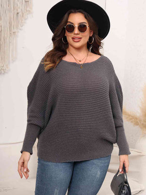 Chrissy Boat Neck Batwing Sleeve Sweater