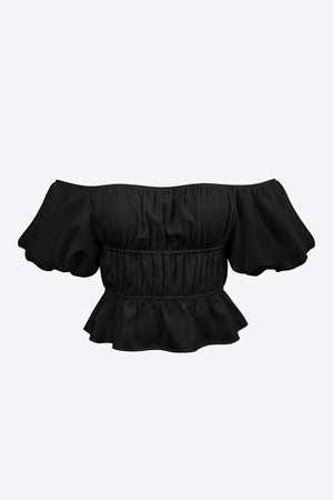 Princess Balloon Sleeve Cropped Blouse