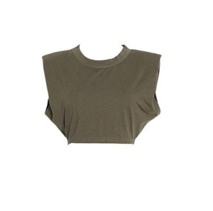 Cap Sleeve Crop Top T Shirt in Green - Granola Child