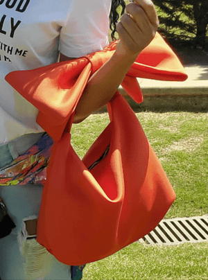 Bow Day Bag in Blood Orange - Granola Child