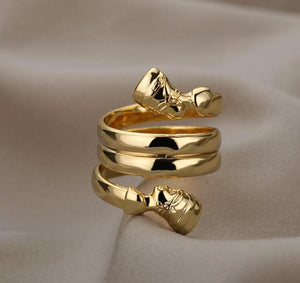 Double Nefertiti Vermeil Wrap Ring - Granola Child