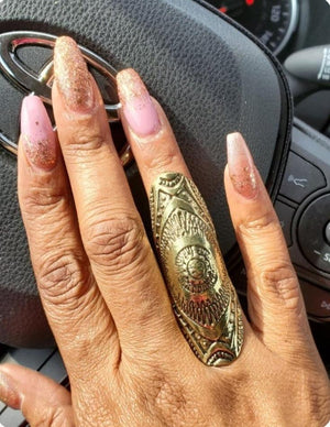 Carved Full Finger Ring - Granola Child