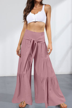Juliette Tie Front Smocked Tiered Culottes