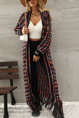 Rosalind Multicolored Fringe Hem Cardigan