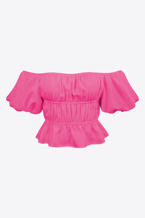 Princess Balloon Sleeve Cropped Blouse