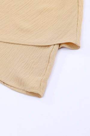Tan layered elastic waist shorts