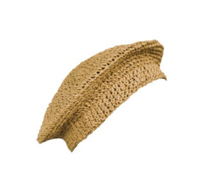 tan straw beret