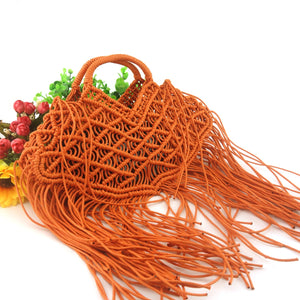 Sunday Special Hand Bag with Tassels in Orange