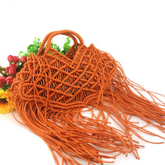 Sunday Special Hand Bag with Tassels in Orange