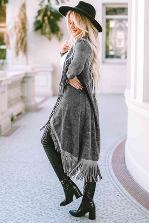 Lucky Charm Fringe Detail Long Sleeve Cardigan