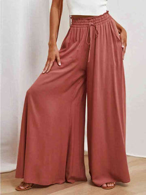 Celeste Drawstring Waist Wide Leg Pants