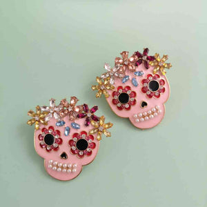 Sugar Skull Rhinestone Earrings