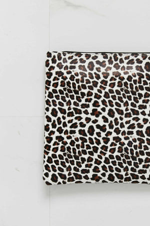 leopard print wristlet clutch with zipper top