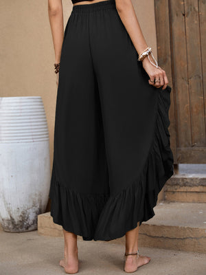 Cool Note Ruffle Trim Long Pants