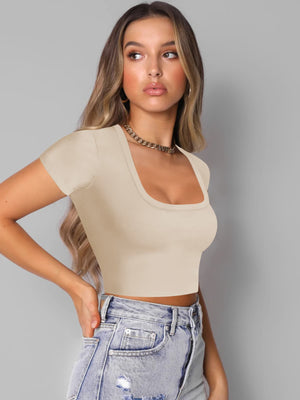 I Got You Square Neck Cropped T-Shirt