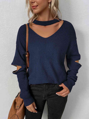 Don't Say Goodnight Cutout Zip Detail Sweater