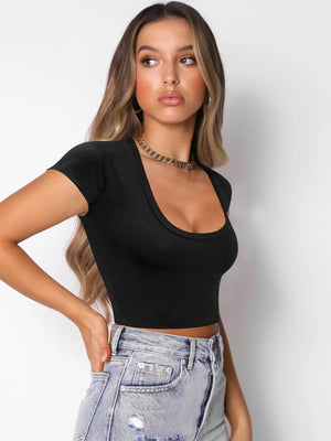 I Got You Square Neck Cropped T-Shirt