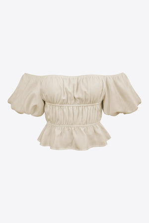 Princess Balloon Sleeve Cropped Blouse