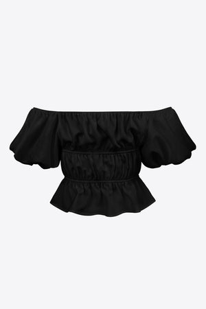 Princess Balloon Sleeve Cropped Blouse