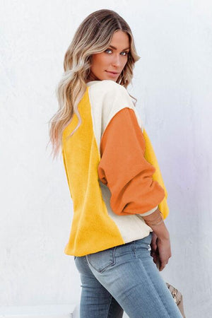 Take Me Higher Dropped Shoulder Color Block Sweatshirt