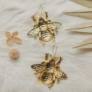 bee-shaped hoop earrings