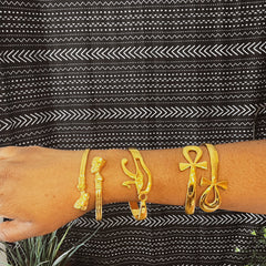Egyptian Ankh Eye SS Vermeil Bracelet