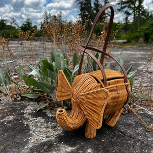 Morocco Rattan Elephant Purse