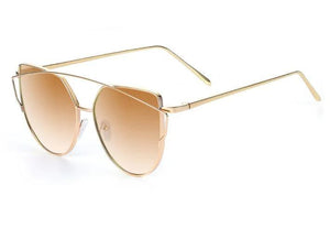 Gold sunglasses with tan lenses
