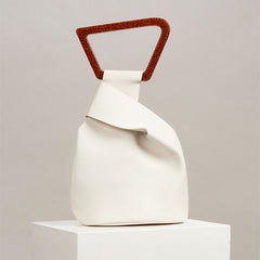 Twisted Bucket Bag in Bone