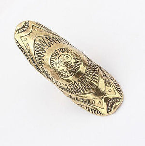 Antique gold Full Finger Ring silhouette