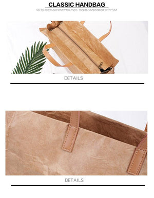 Crumpled Kraft Paper Tote - Granola Child