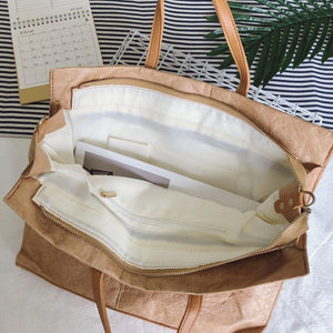 Crumpled Kraft Paper Tote - Granola Child