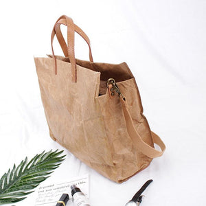 Crumpled Kraft Paper Tote - Granola Child