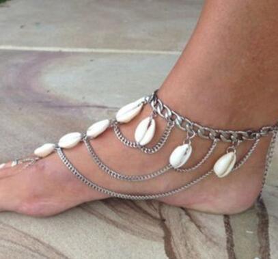 Cowrie Shell Charm Barefoot Anklet - Granola Child
