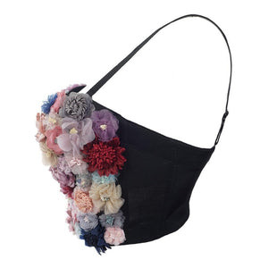 Side View Floral Bustier Bra Crop Top with Removable Black Straps.