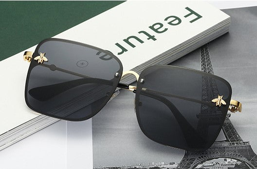 Sunglasses Women Rimless Square Big Sun Glasses for Women Summer Style  Female Uv400 Alloy Mens Accessories - CM199Q0U0Y4