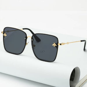 Square Bee Oversize Rimless Sunglasses